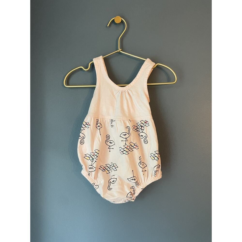 Hanna Andersson Hopscotch‎ Flamingo Bubble Romper